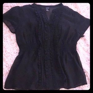 Chiffon ruffle front shirt